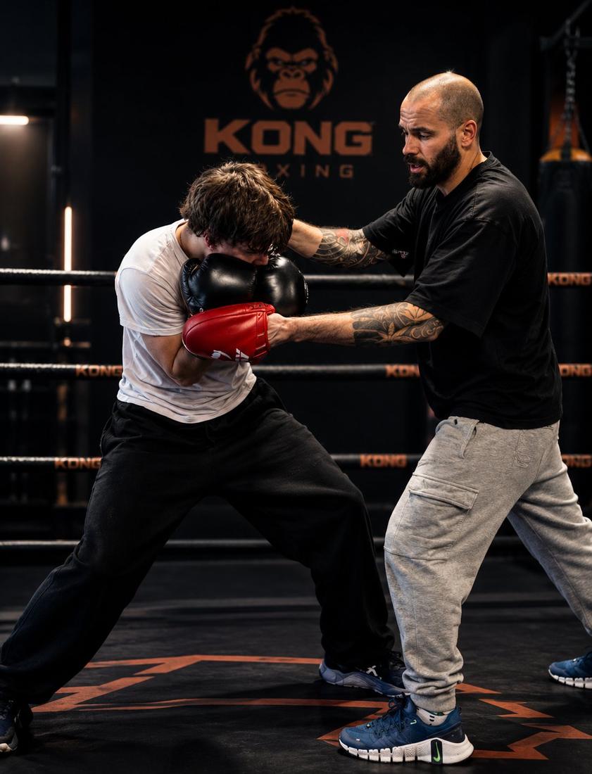 Kong corrige la garde d'un élève en personal training